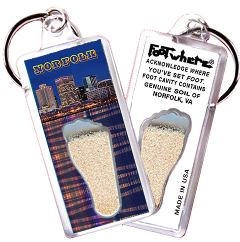 Norfolk FootWhere® Souvenir Keychain. 72 pieces/6 assorted styles.