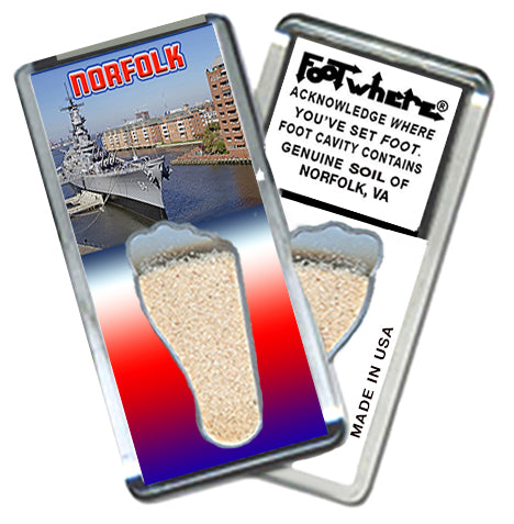 Norfolk FootWhere® Souvenir Magnet. 72 pieces/6 assorted styles.