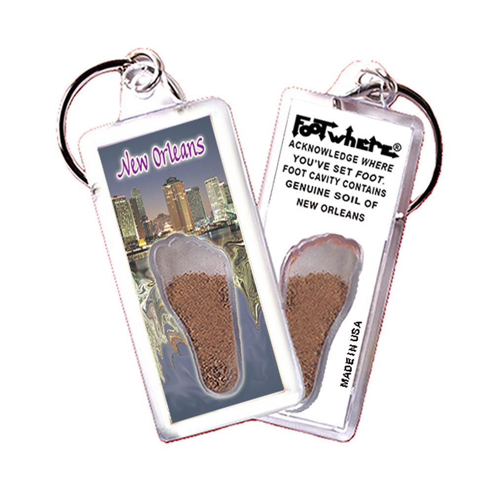 New Orleans FootWhere® Souvenir Keychain. 72 pieces/6 assorted styles.