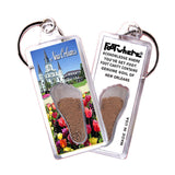 New Orleans FootWhere® Souvenir Keychains. 6 Piece Set. Made in USA