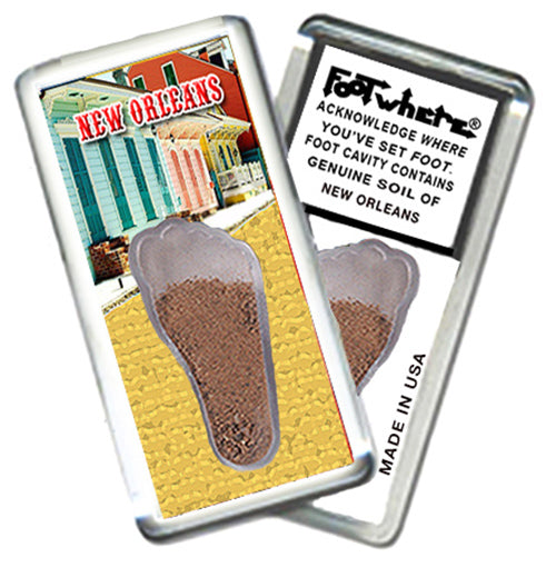 New Orleans FootWhere® Souvenir Magnets. 6 Piece Set. Made in USA