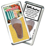 New Orleans FootWhere® Souvenir Magnets. 6 Piece Set. Made in USA