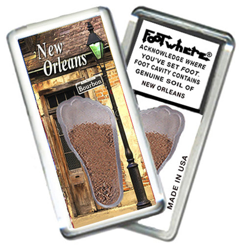 New Orleans FootWhere® Souvenir Magnets. 6 Piece Set. Made in USA