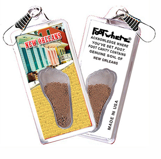 New Orleans FootWhere® Souvenir Zipper-Pulls. 6 Piece Set. Made in USA