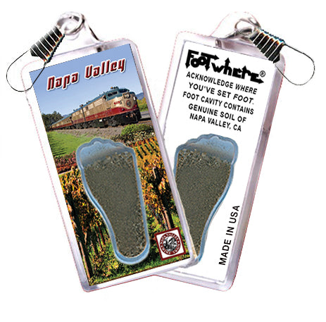 Napa Valley FootWhere® Souvenir Zipper-Pull. 72 pieces/6 assorted styles.