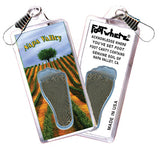 Napa Valley FootWhere® Souvenir Zipper-Pulls. 6 Piece Set. Made in USA