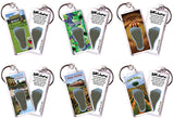 Napa Valley FootWhere® Souvenir Keychains. 6 Piece Set. Made in USA