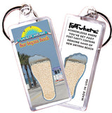 New Smyrna Beach FootWhere® Souvenir Keychains. 6 Piece Set. Made in USA