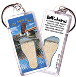 Load image into Gallery viewer, New Smyrna Beach FootWhere® Souvenir Keychains. 6 Piece Set. Made in USA
