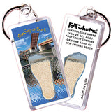 New Smyrna Beach FootWhere® Souvenir Keychains. 6 Piece Set. Made in USA