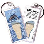 Load image into Gallery viewer, New Smyrna Beach FootWhere® Souvenir Keychains. 6 Piece Set. Made in USA
