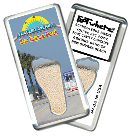 New Smyrna Beach FootWhere® Souvenir Magnet. 72 pieces/6 assorted styles.