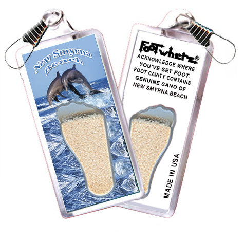 New Smyrna Beach FootWhere® Souvenir Zipper-Pulls. 6 Piece Set. Made in USA