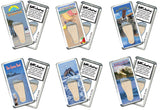 New Smyrna Beach FootWhere® Souvenir Fridge Magnets. 6 Piece Set. Made in USA