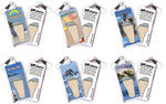 Load image into Gallery viewer, New Smyrna Beach FootWhere® Souvenir Zipper-Pulls. 6 Piece Set. Made in USA
