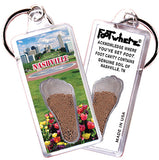 Nashville FootWhere® Souvenir Keychains. 6 Piece Set. Made in USA