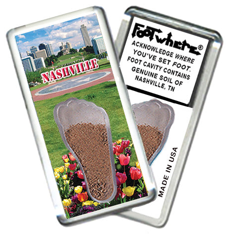 Nashville FootWhere® Souvenir Magnets. 6 Piece Set. Made in USA