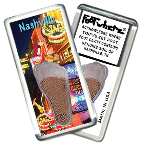 Nashville FootWhere® Souvenir Magnets. 6 Piece Set. Made in USA