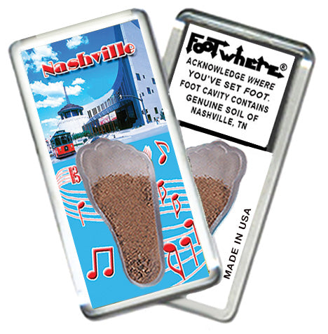 Nashville FootWhere® Souvenir Magnets. 6 Piece Set. Made in USA