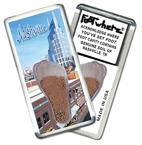 Nashville FootWhere® Souvenir Magnets. 6 Piece Set. Made in USA