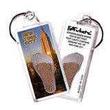 New York City  FootWhere® Souvenir Keychains. 6 Piece Set. Made in USA