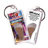 New York City  FootWhere® Souvenir Keychains. 6 Piece Set. Made in USA