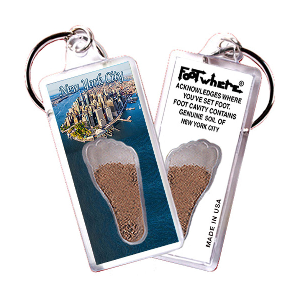 New York City FootWhere® Souvenir Keychain 72. pieces/ 12 assorted styles.