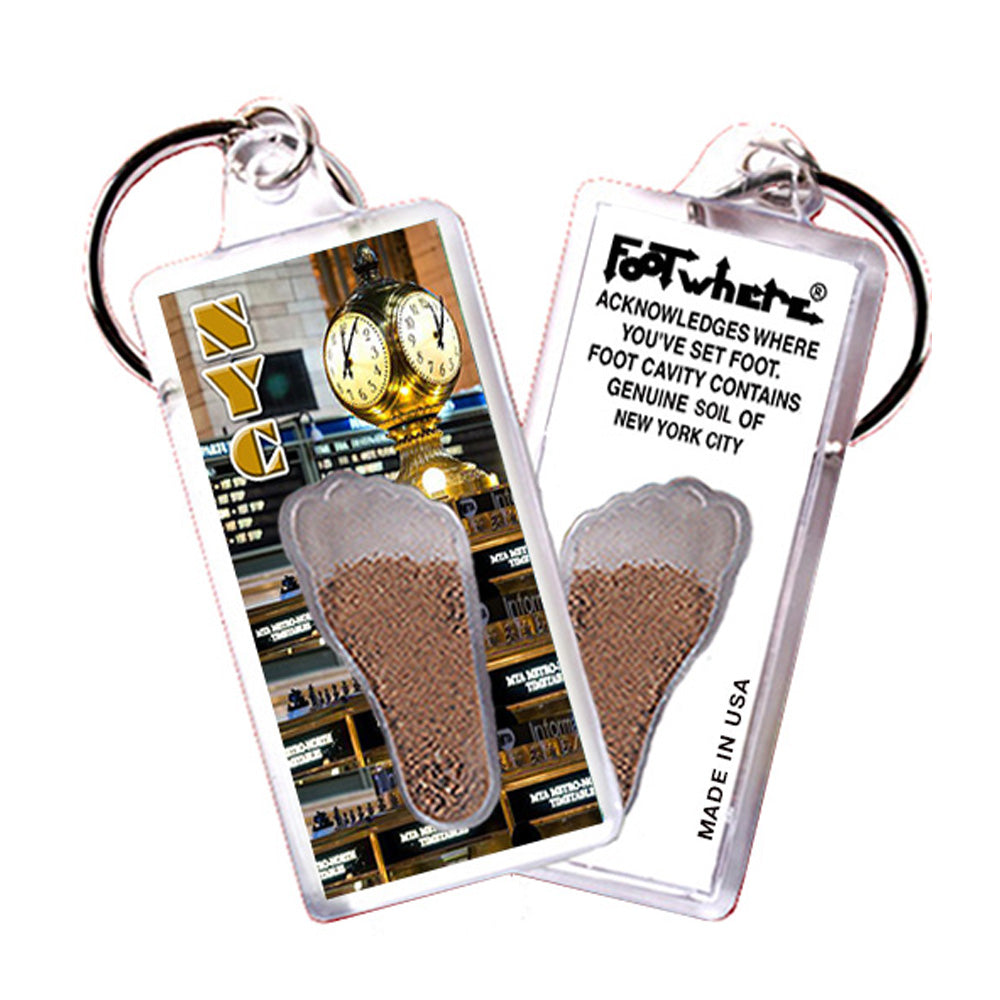 New York City FootWhere® Souvenir Keychain 72. pieces/ 12 assorted styles.