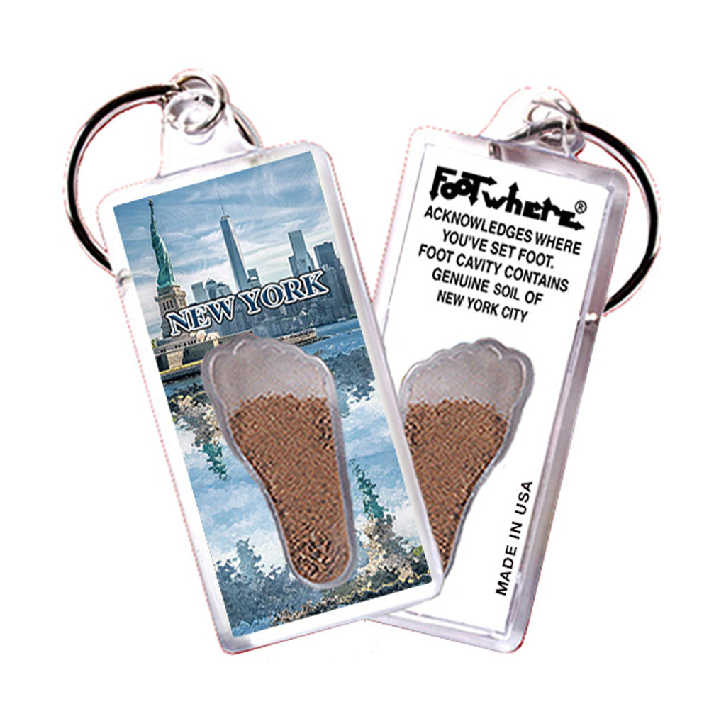 New York City FootWhere® Souvenir Keychain 72. pieces/ 12 assorted styles.