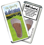 New York City  FootWhere® Souvenir Fridge Magnets. 12 Piece Set. Made in USA