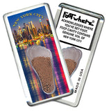 New York City  FootWhere® Souvenir Fridge Magnets. 12 Piece Set. Made in USA