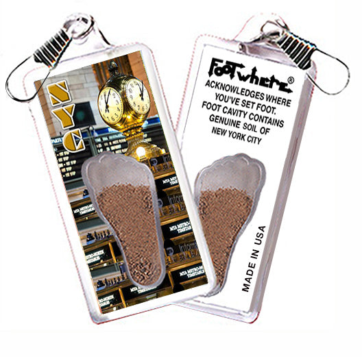 New York City  FootWhere® Souvenir Zipper-Pulls. 12 Piece Set. Made in USA