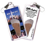 Load image into Gallery viewer, New York City  FootWhere® Souvenir Zipper-Pulls. 6 Piece Set. Made in USA
