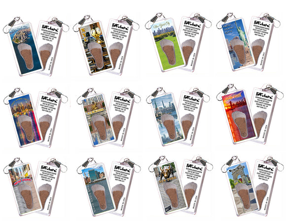 New York City FootWhere® Souvenir Zipper-Pull. 72. pieces/ 12 assorted styles.