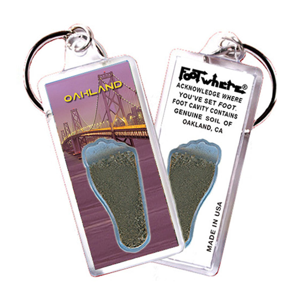 Oakland FootWhere® Souvenir Keychain. 72 pieces/6 assorted styles.