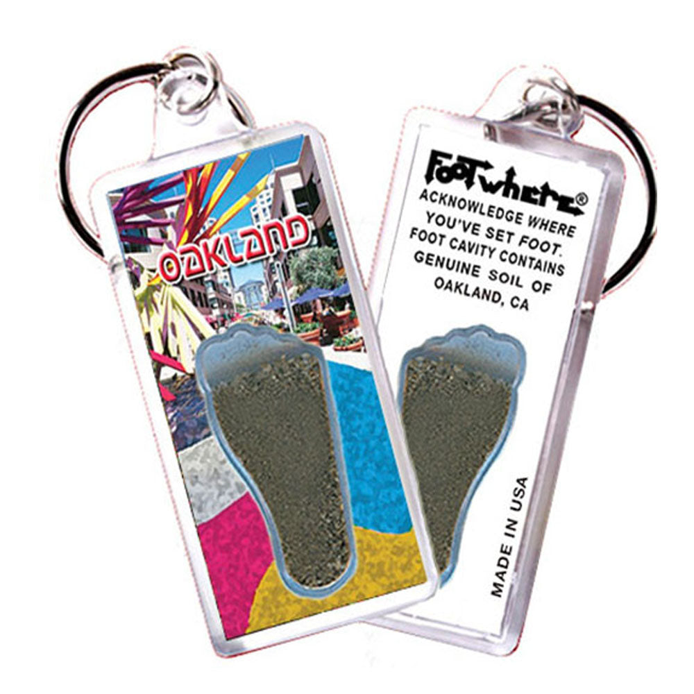 Oakland FootWhere® Souvenir Keychain. 72 pieces/6 assorted styles.