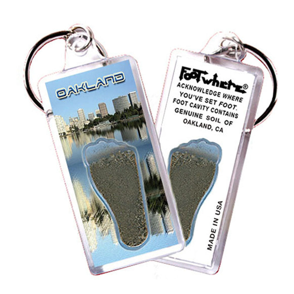 Oakland FootWhere® Souvenir Keychain. 72 pieces/6 assorted styles.