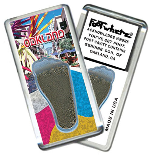 Oakland FootWhere® Souvenir Magnets. 6 Piece Set. Made in USA