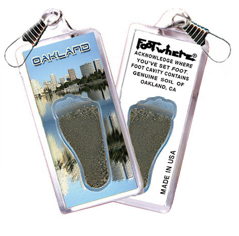 Oakland FootWhere® Souvenir Zipper-Pulls. 6 Piece Set. Made in USA