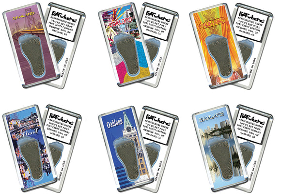 Oakland FootWhere® Souvenir Magnet. 72 pieces/6 assorted styles.