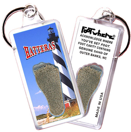 Outer Banks FootWhere Souvenir Keychains. 3 Piece Set. Made in USA