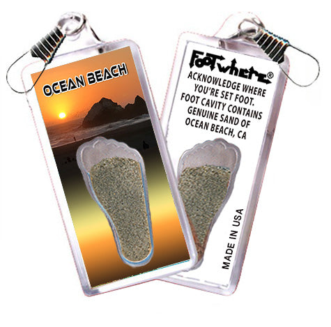 Ocean Beach FootWhere® Souvenir Zipper-Pull 72 pieces/6 assorted styles.