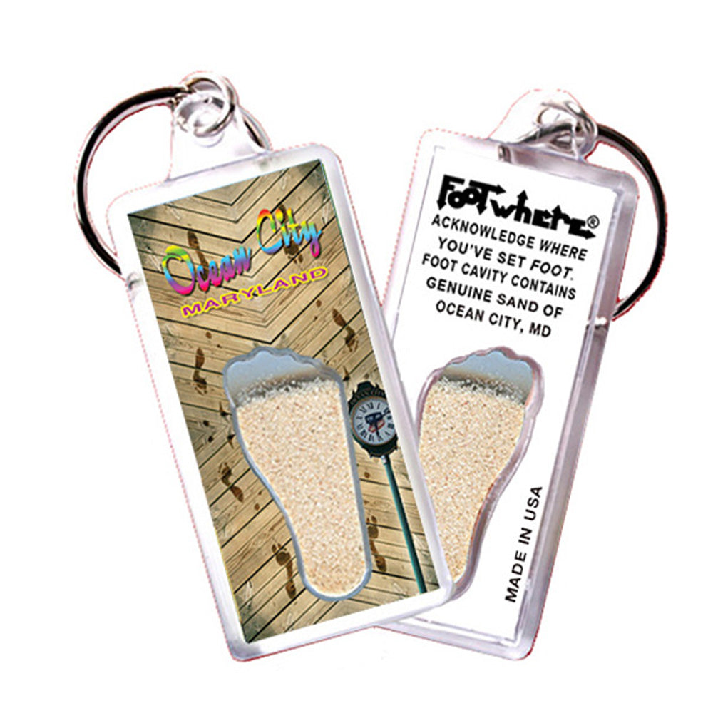 Ocean City FootWhere® Souvenir Keychain. 72 pieces/6 assorted styles.