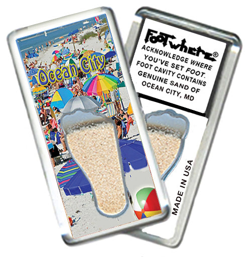 Ocean City FootWhere® Souvenir Magnet. 72 pieces/6 assorted styles.
