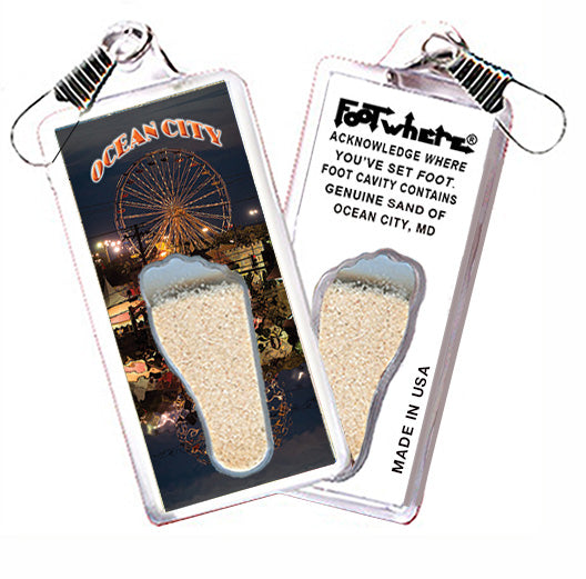 Ocean City FootWhere® Souvenir Zipper-Pull 72 pieces/6 assorted styles.