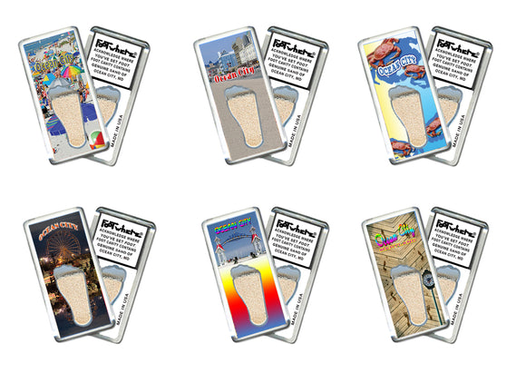 Ocean City FootWhere® Souvenir Magnet. 72 pieces/6 assorted styles.