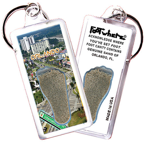 Orlando FootWhere® Souvenir Keychains. 6 Piece Set. Made in USA