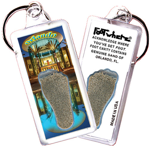 Orlando FootWhere® Souvenir Keychains. 6 Piece Set. Made in USA