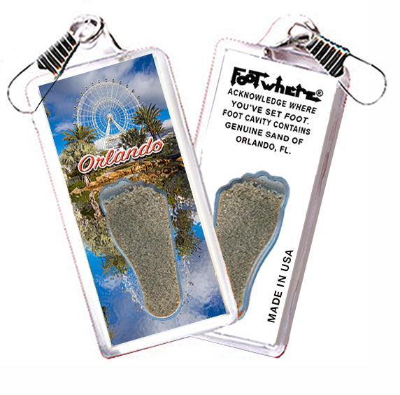 Orlando FootWhere® Souvenir Zipper-Pull. Made in USA-FootWhere® Souvenirs