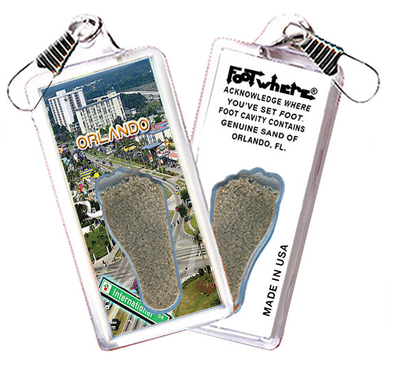 Orlando FootWhere® Souvenir Zipper-Pulls. 6 Piece Set. Made in USA